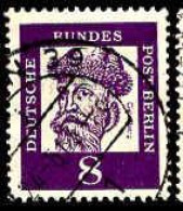 Berlin Poste Obl Yv:180 Mi:201 Johannes Gutenberg (TB Cachet Rond) - Gebraucht