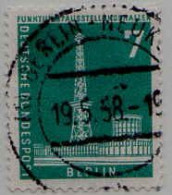 Berlin Poste Obl Yv:127 Mi:142 Funkturm (TB Cachet à Date) 19-5-58 - Gebruikt