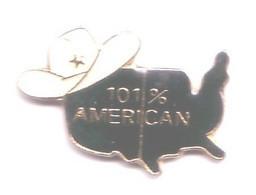 FF413 Pin's  USA TEXAS 101 % American Chapeau Cow Boy Achat Immédiat - Steden