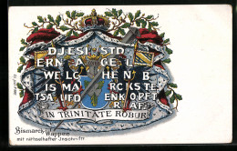 AK Bismarck-Wappen Mit Rätselhafter Inschrift  - Personaggi Storici
