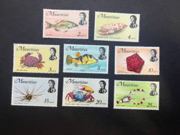 16-5-2024 (stamp) Mauritius Island - 8 Mint Shell & Fish & Crab / Coquillages / Poissons / Crabes Etc - Mauricio (1968-...)