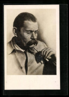 AK Maxim Gorki, Portrait Des Schriftstellers Mit Zigarette  - Schrijvers