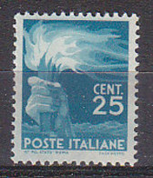 Y0003 - ITALIA Ss N°545 - ITALIE Yv N°483 * DEMOCRATICA - 1946-60: Nieuw/plakker