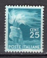 Y0003 - ITALIA Ss N°545 - ITALIE Yv N°483 * DEMOCRATICA - 1946-60: Nieuw/plakker