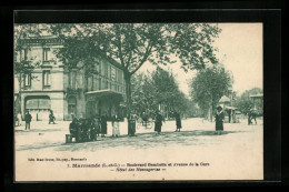 CPA Marmande, Boulevard Gambetta Et Avenue De La Gare & Hôtel Des Messageries  - Marmande