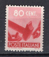 Y0007 - ITALIA Ss N°549 - ITALIE Yv N°487 ** DEMOCRATICA - 1946-60: Nieuw/plakker