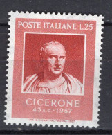 Y0306 - ITALIA Ss N°821 - ITALIE Yv N°748 ** CICERONE - 1946-60: Nieuw/plakker