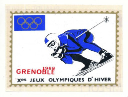 Autocollant  X° Jeux Olympiques D'Hiver De GRENOBLE 1968 Olympic Games 68  Ski Alpin DESCENTE - Autres & Non Classés