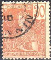 Indochine Poste Obl Yv: 32 Mi:32 Allégorie De Grasset (Beau Cachet Rond) - Usados