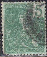 Indochine Poste Obl Yv: 27 Mi:27 Allégorie De Grasset (Dents Courtes) - Used Stamps