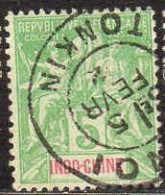 Indochine Poste Obl Yv: 17 Mi:17 Groupe Allégorique Mouchon (TB Cachet à Date) - Used Stamps