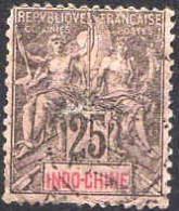 Indochine Poste Obl Yv: 10 Mi:10 Groupe Allégorique Mouchon (cachet Rond) - Used Stamps