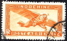 Indochine Avion Obl Yv:12 Mi:195 Monoteur (cachet Rond) - Airmail