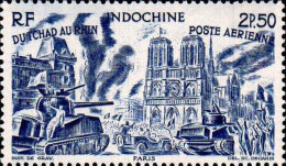 Indochine Avion N** Yv:44 Mi:356 Du Tchad Au Rhin Paris (Petit Def.gomme) - Aéreo