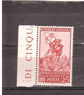 1954 L.25 COLLODI PINOCCHIO - 1946-60: Nieuw/plakker
