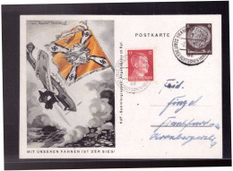 DT- Reich (024209) Ganzsache P243/ 08 Sturzkampfbomper, Mit Tagesstempel! Frankfurt Vom 2.8.1941 - Postkarten