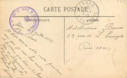 CACHET DU 8E REGIMENT DU GENIE SERVICES TELEGRAPHISTES ET CACHET NERSAC DU 5.7.1917 - Guerre De 1914-18