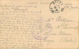 CACHET HOPITAL DEPOT N°6 - 11E REGION - GUERRE 14/18 - BREST LA VILLENEUVE - WW I