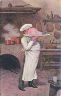 Illustrateur - Cuisinier Servant Une Tête De Cochon - 1900-1949