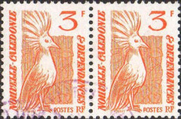 Nle-Calédonie Poste Obl Yv: 493 Mi:752 Le Cagou Paire (Beau Cachet Rond) - Used Stamps