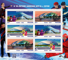 2024 3443 Russia The 10th Anniversary Of The XXII Winter Olympic Games In Sochi - Sports Facilities MNH - Nuovi