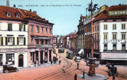 68 - Haut Rhin -  MULHOUSE -  Place De La Republique Et Rue Du Sauvage - Mulhouse