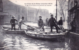 75 - PARIS - Crue De La Seine 1910 -    La Marine De Guerre Va Au Secours Des Sinistrés - Inondations De 1910
