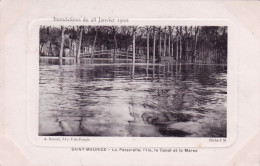 94 - Val De Marne -  Inondations Janvier 1910 -  SAINT MAURICE - La Passerelle - L Ile -  Le Canal Et La Marne - Saint Maurice