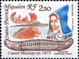 SPM Poste N** Yv: 527 Canoë Micmac (Thème) - Barcos