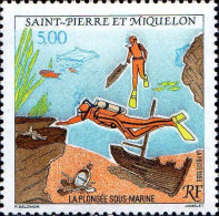 SPM Poste N** Yv: 574 La Plongée Sous-marine (Thème) - Duiken