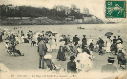 35 - Dinard - La Plage Et La Pointe De La Malouine - Animée - Scènes De Plage - Oblitération Ronde De 1912 - CPA - Voir  - Dinard