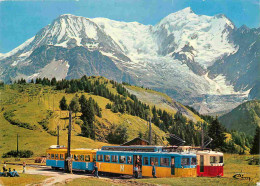 Trains - Trains - Saint Gervais Les Bains - Le Tramway Du Mont-Blanc Au Col De Voza Alt 1654 M - Plus Au Fond  Aiguille  - Eisenbahnen