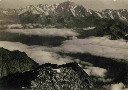 73 - Val D'Isère - Du Sommet Du Mont Pourri Vue Sur Le Massif Du Mont Blanc Et Mer De Nuage - Carte Dentelée - CPSM Gran - Val D'Isere