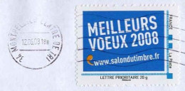 France IDCol Obl ( 90) Meilleurs Vœux 2008 (TB Cachet à Date) Montpellier 12-6-08 Fragment - Altri & Non Classificati