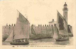 76 - Le Tréport - Départ Des Barques De Pêche Pour Une Promenade En Met - Animée - Bateaux - CPA - Voir Scans Recto-Vers - Le Treport