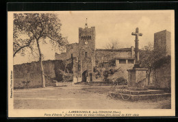 CPA Larressingle, Porte D`Entree Tours Et Restes Du Vieux Chateau-fort, Datant Du XIIIe Siecle  - Otros & Sin Clasificación