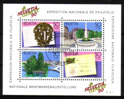 SCHWEIZ BLOCK 26 GESTEMPELT(USED) NATIONALE BRIEFMARKENAUSSTELLUNG HELVETIA GENEVE 90 - Blocks & Sheetlets & Panes