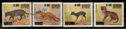 Sri Lanka 1981 Yvert 559-62, Fauna, Animals, Overprinted New Values  - MNH - Sri Lanka (Ceylan) (1948-...)