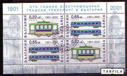 BULGARIA - 2001 - Tramways - PF Used - Blocks & Kleinbögen