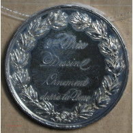 Médaille Argent "2ème Prix Dessin D'ornement D'après La Pose" 1863, Attribué à Pétua (27), Lartdesgents.fr - Monarquía / Nobleza