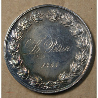 Médaille Argent  "1er Prix Dessin Cête D'après L'Antique"1863, Attribué à Pétua (33), Lartdesgents.fr - Monarquía / Nobleza