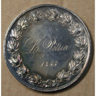 Médaille Argent  "1er Prix Dessin Cête D'après L'Antique"1863, Attribué à Pétua (33), Lartdesgents.fr - Royal / Of Nobility