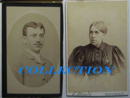 LOT 2 X CDV BUCURESCI, Calea VICTORIEI 1870, Fotograful Franz MANDY, Very Rare - Ancianas (antes De 1900)