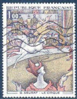 France Poste Obl Yv:1588A Mi:1687 Georges Seurat Le Cirque (Lign.Ondulées) (Thème) - Andere & Zonder Classificatie
