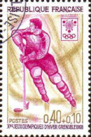France Poste Obl Yv:1544 Mi:1611 JO Grenoble Hockey Sur Glace (Beau Cachet Rond) (Thème) - Hockey (sur Glace)