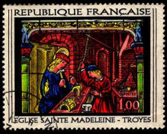 France Poste Obl Yv:1531 Mi:1598 Eglise Ste Madeleine Troyes Vitrail (Beau Cachet Rond) (Thème) - Glasses & Stained-Glasses