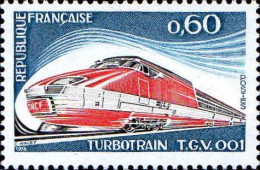France Poste N** Yv:1802 Mi:1883 Turbotrain TGV001 (Petit Def.gomme) (Thème) - Trains