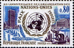 France Poste N** Yv:1658 Mi:1729 25.Anniversaire De L'ONU (Thème) - ONU