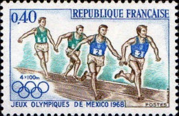 France Poste N** Yv:1573 Mi:1638 Jeux Olympiques Mexico 4x100m (Thème) - Athlétisme