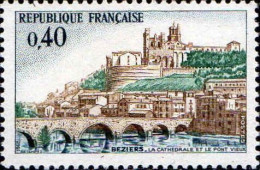 France Poste N** Yv:1567 Mi:1634 Beziers Cathedrale & Pont Vieux (Thème) - Eglises Et Cathédrales